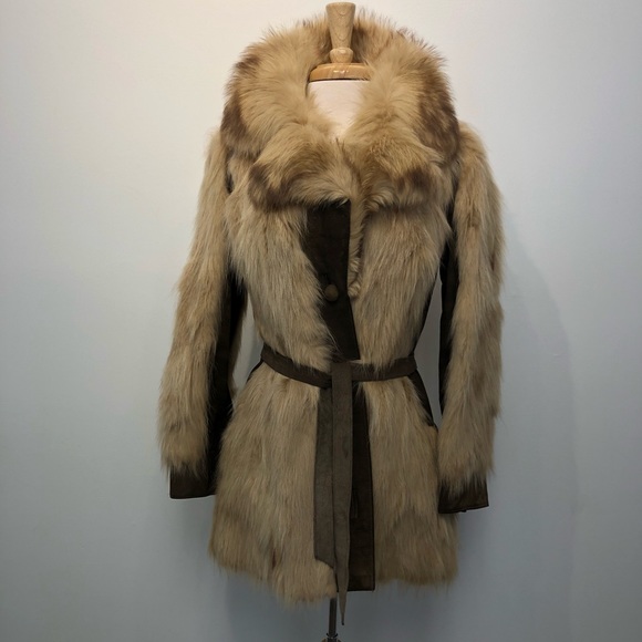 Vintage Jackets & Blazers - Vintage 70s Fur and Suede Coat As Is fully lined